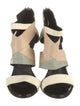 J. Mendel Leather Colorblock Pattern Sandals