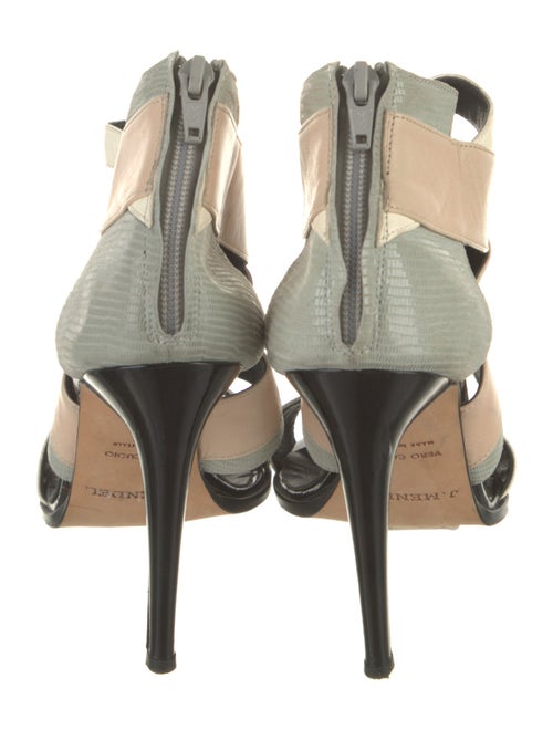 J. Mendel Leather Colorblock Pattern Sandals