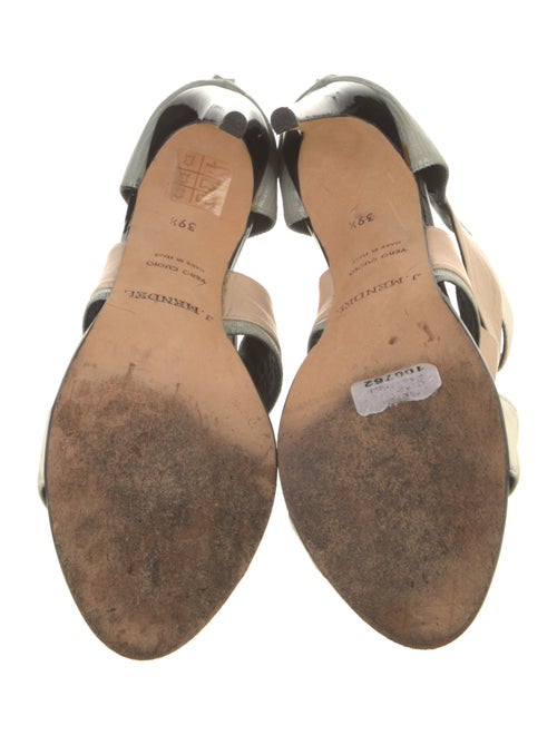 J. Mendel Leather Colorblock Pattern Sandals