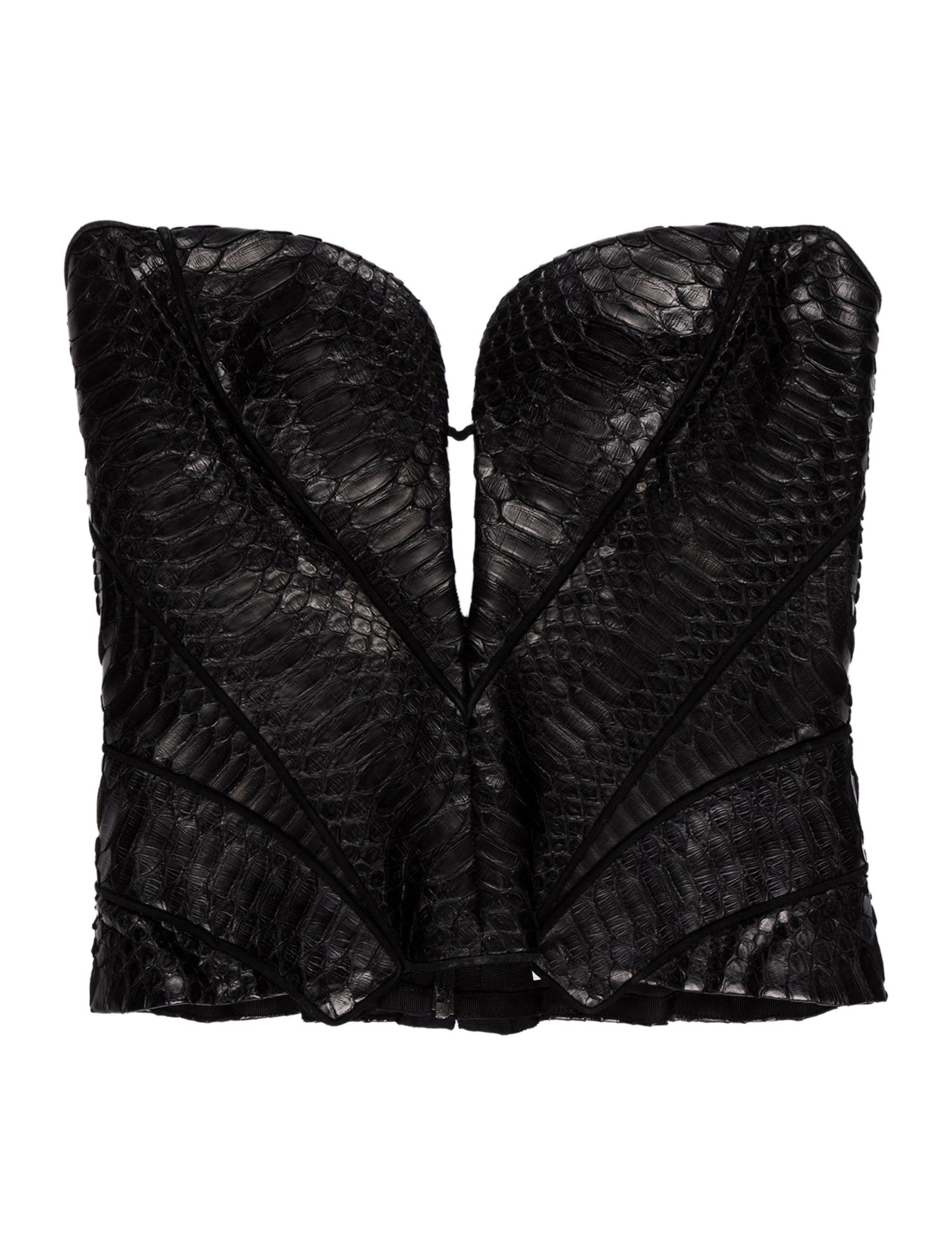 J. Mendel Silk Strapless Crop Top