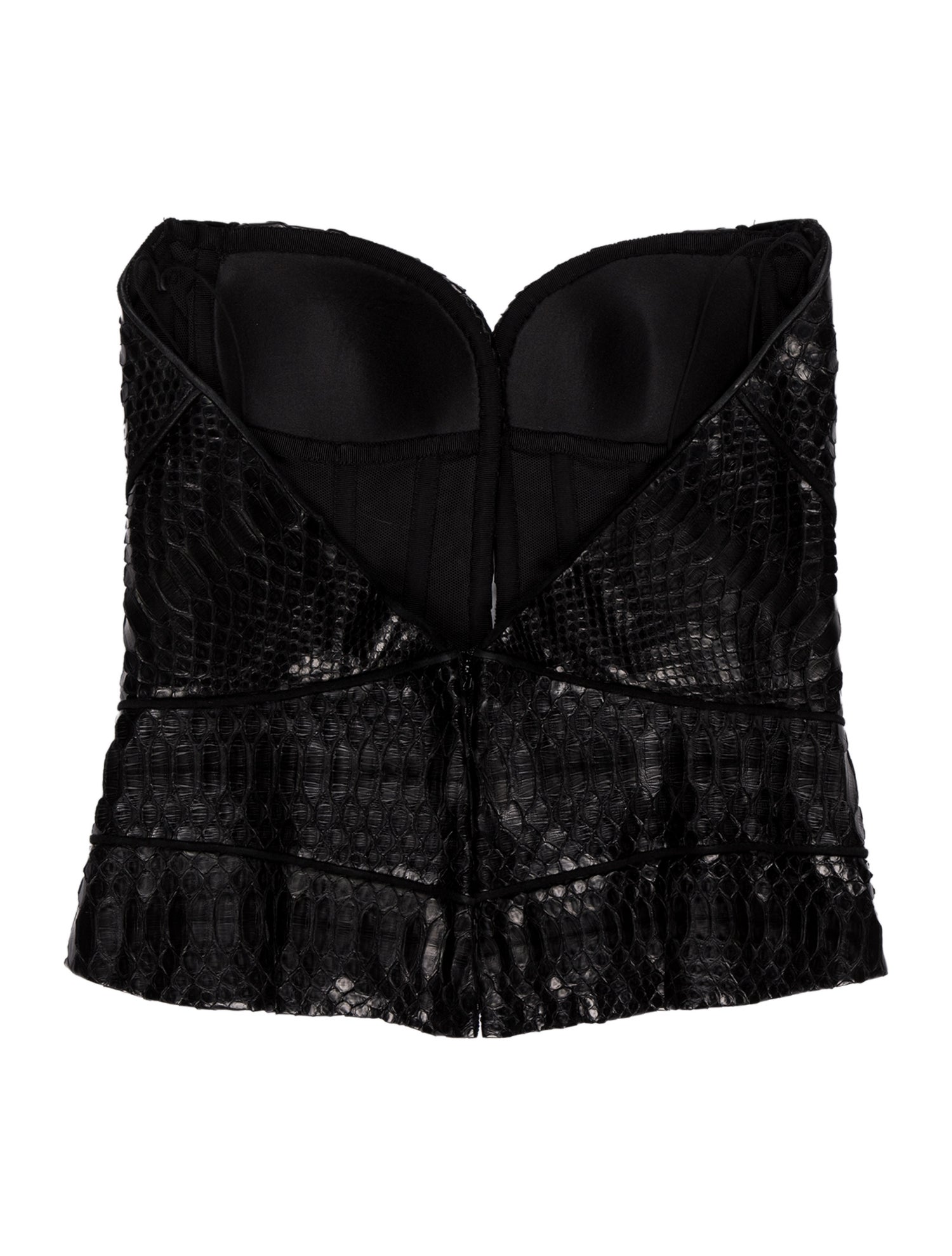 J. Mendel Silk Strapless Crop Top