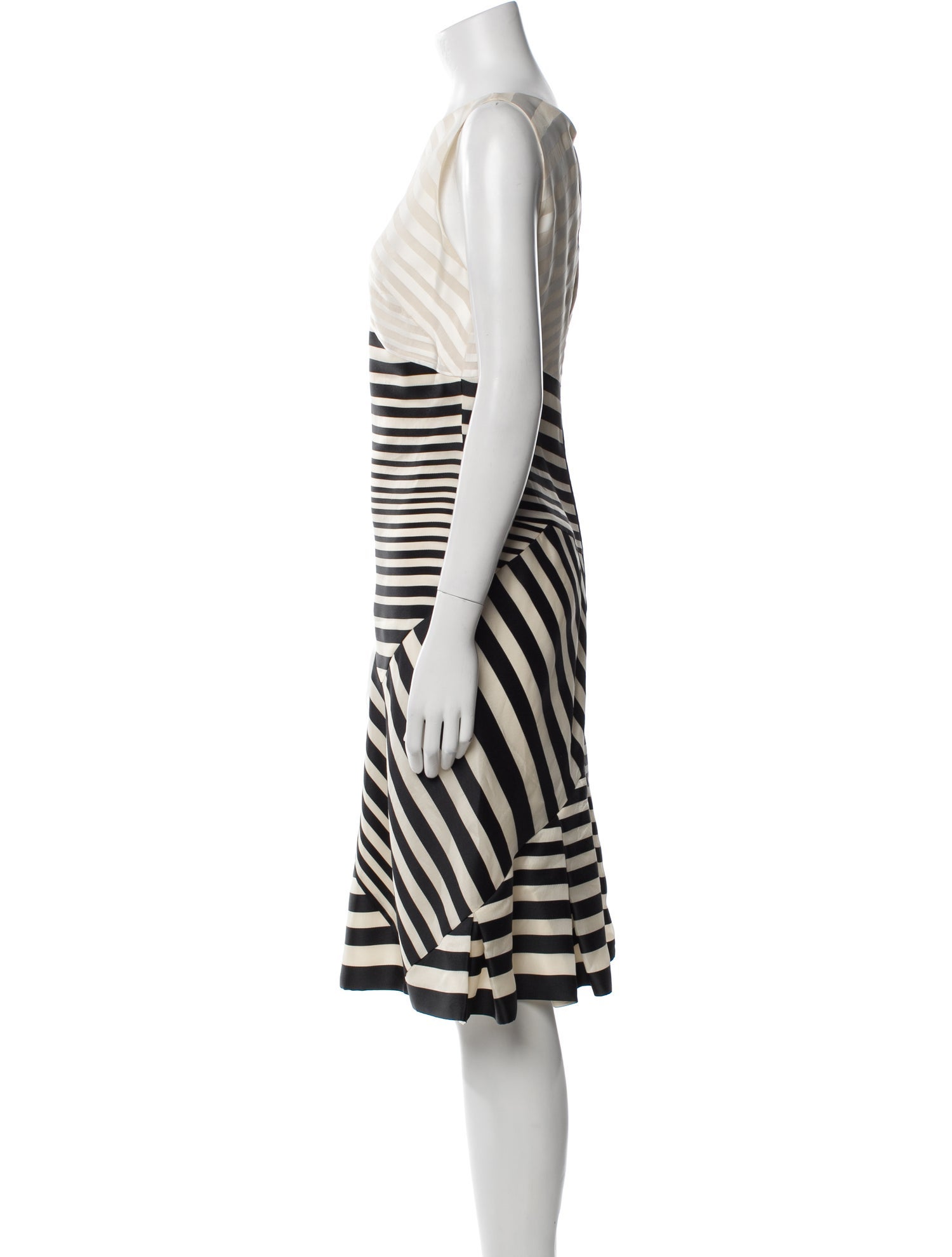 J. Mendel Striped Midi Length Dress