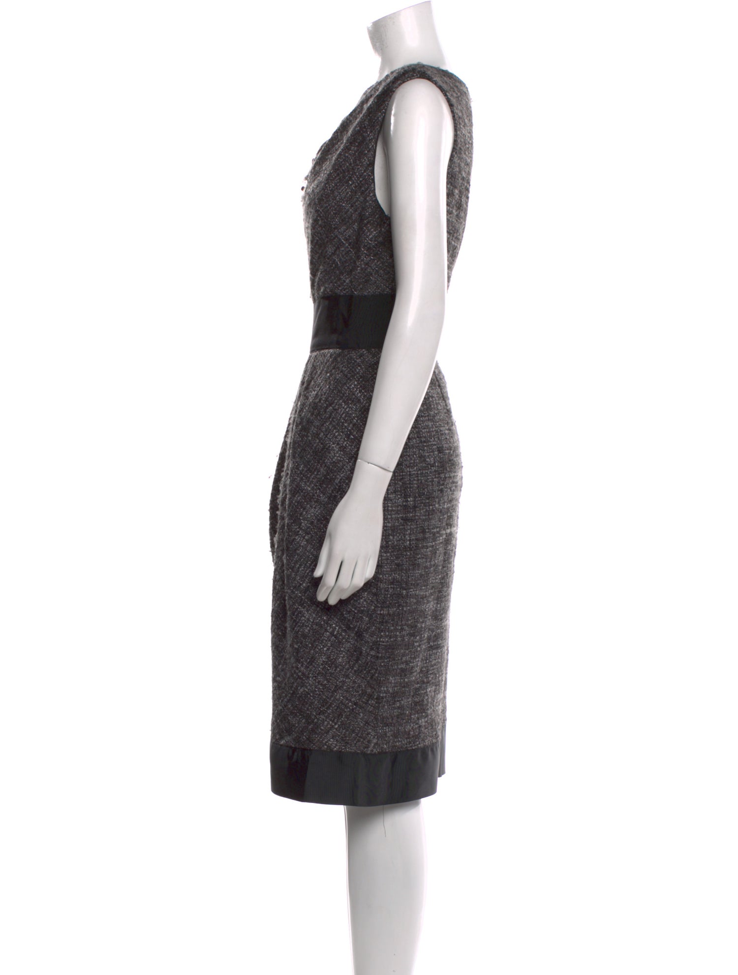 J. Mendel Bateau Neckline Midi Length Dress