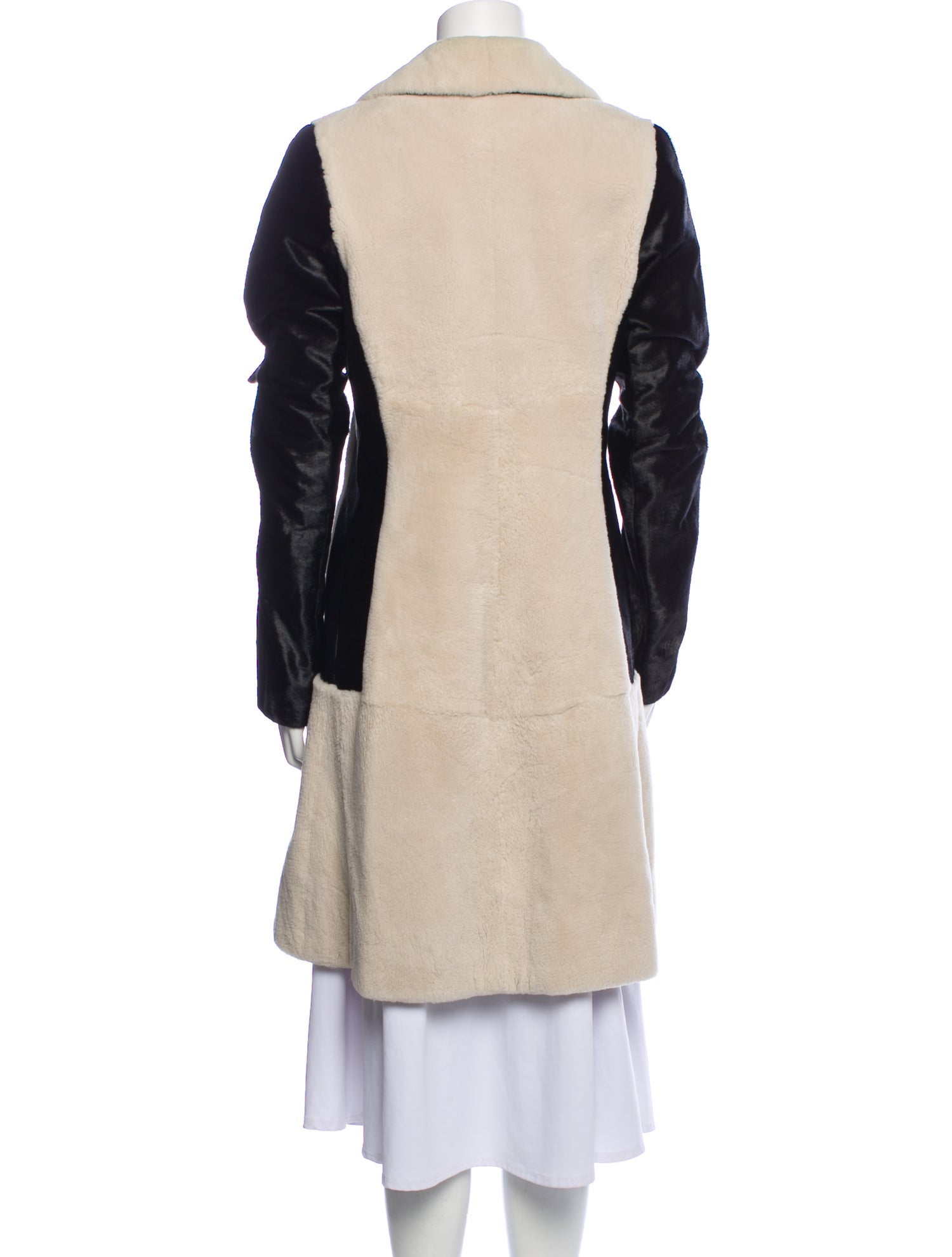 J. Mendel Colorblock Pattern Faux Fur Coat