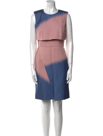 J. Mendel Colorblock Pattern Knee-Length Dress