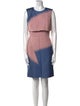 J. Mendel Colorblock Pattern Knee-Length Dress