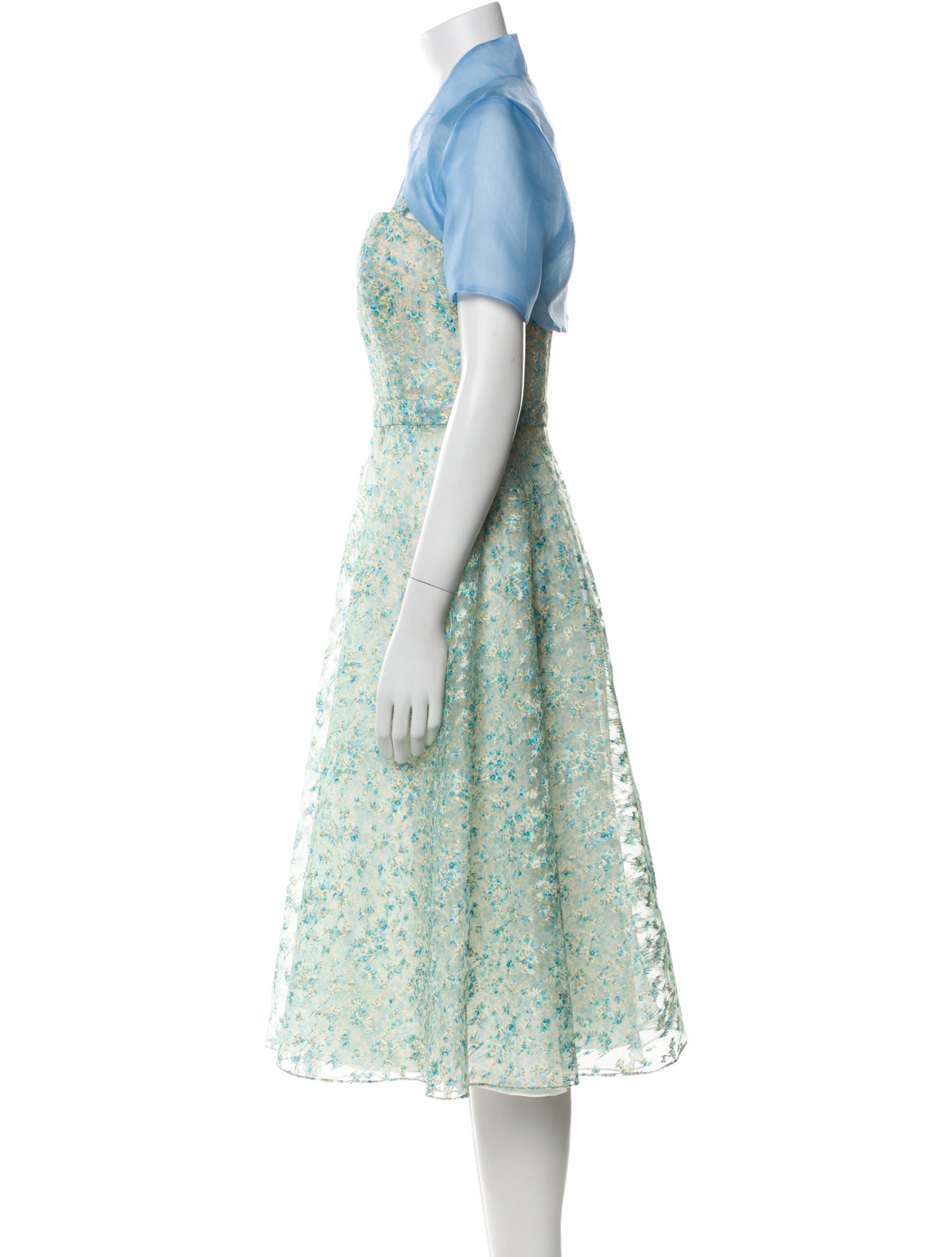 J. Mendel Floral Print Midi Length Dress