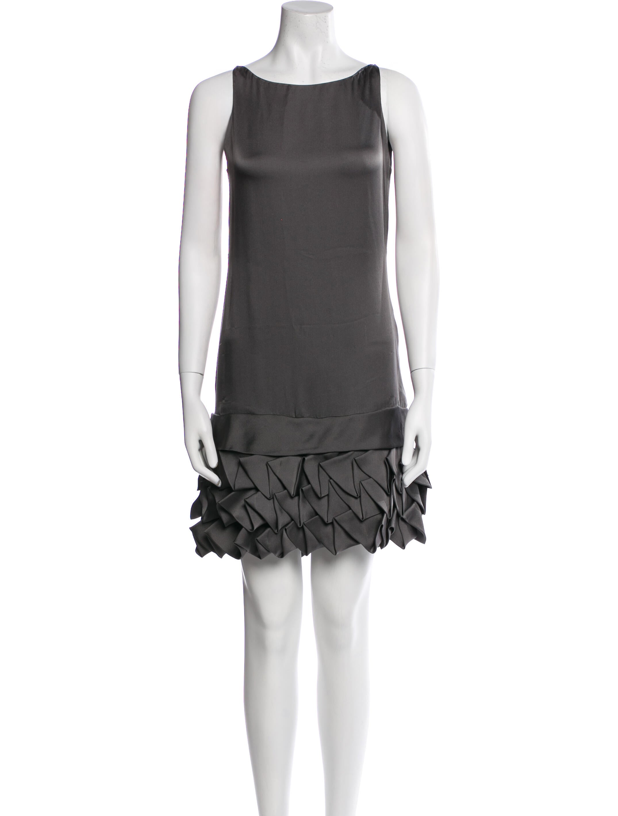 J. Mendel Bateau Neckline Mini Dress