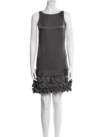 J. Mendel Bateau Neckline Mini Dress
