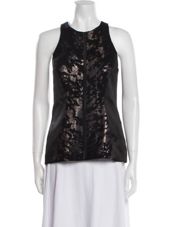 J. Mendel Crew Neck Sleeveless Top