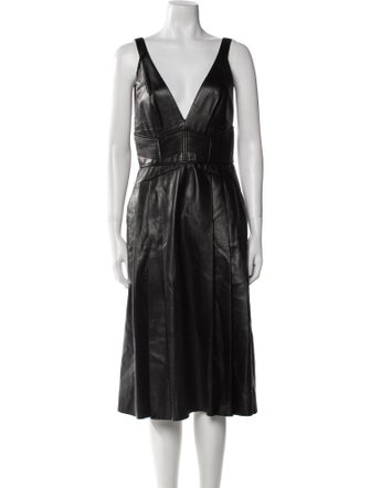 J. Mendel Leather Midi Length Dress