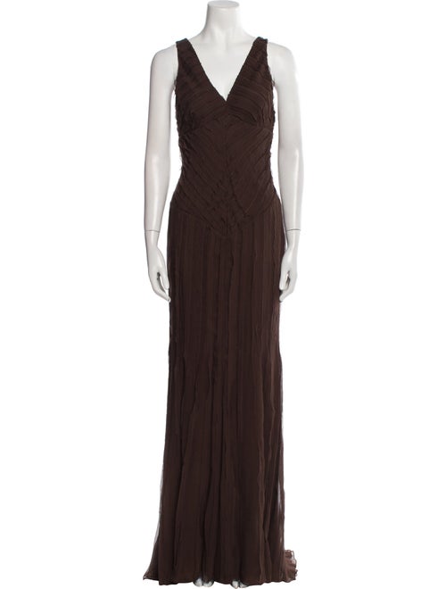 J. Mendel V-Neck Long Dress