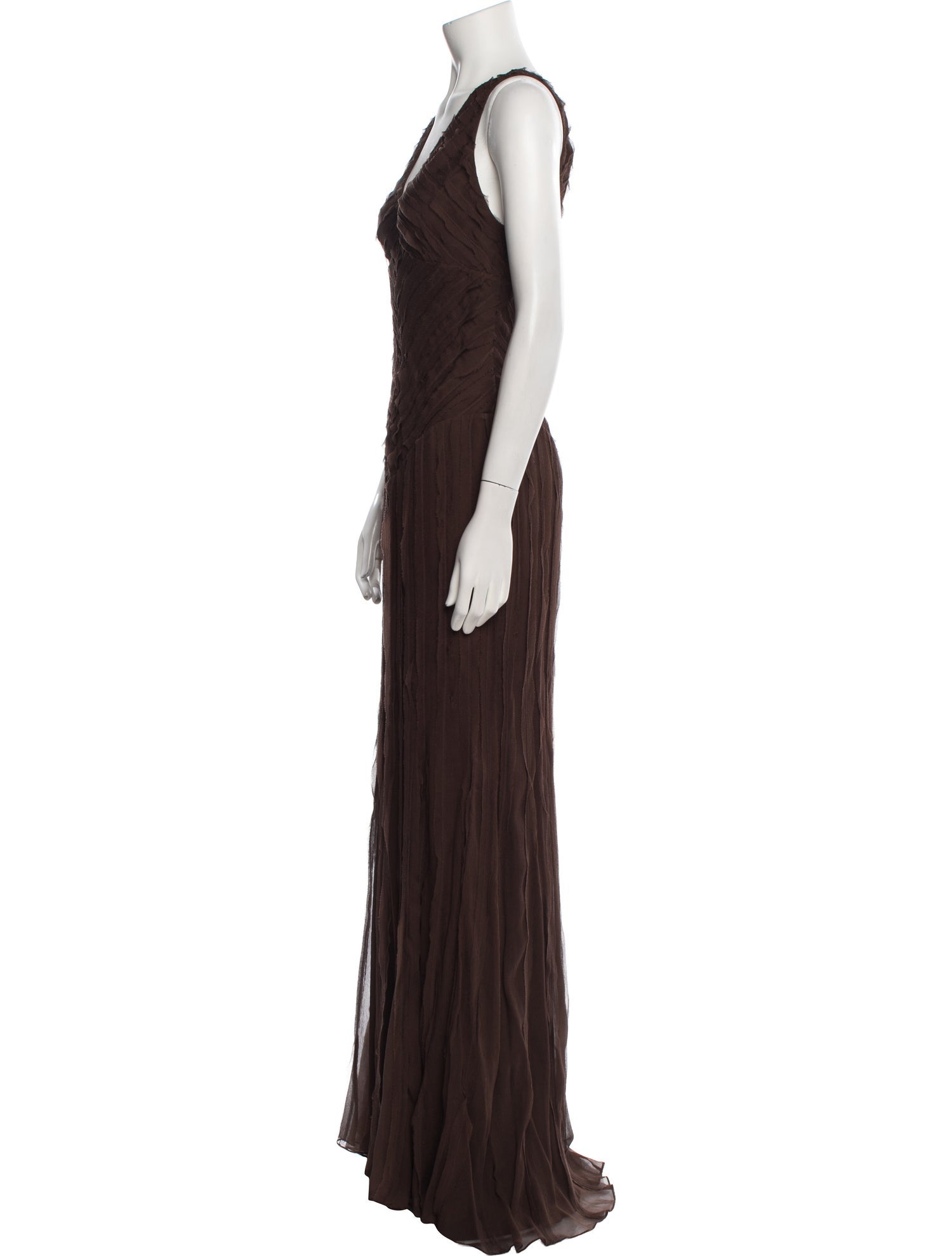 J. Mendel V-Neck Long Dress