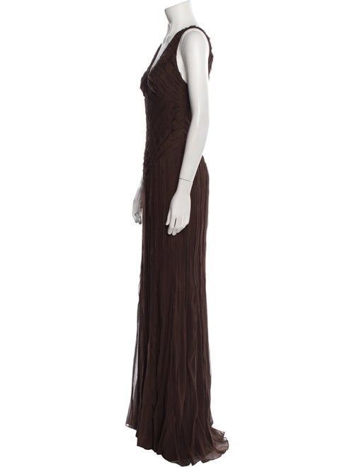 J. Mendel V-Neck Long Dress