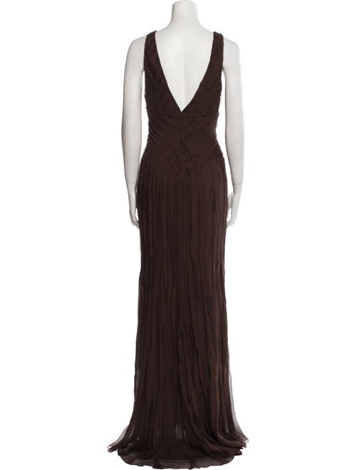 J. Mendel V-Neck Long Dress