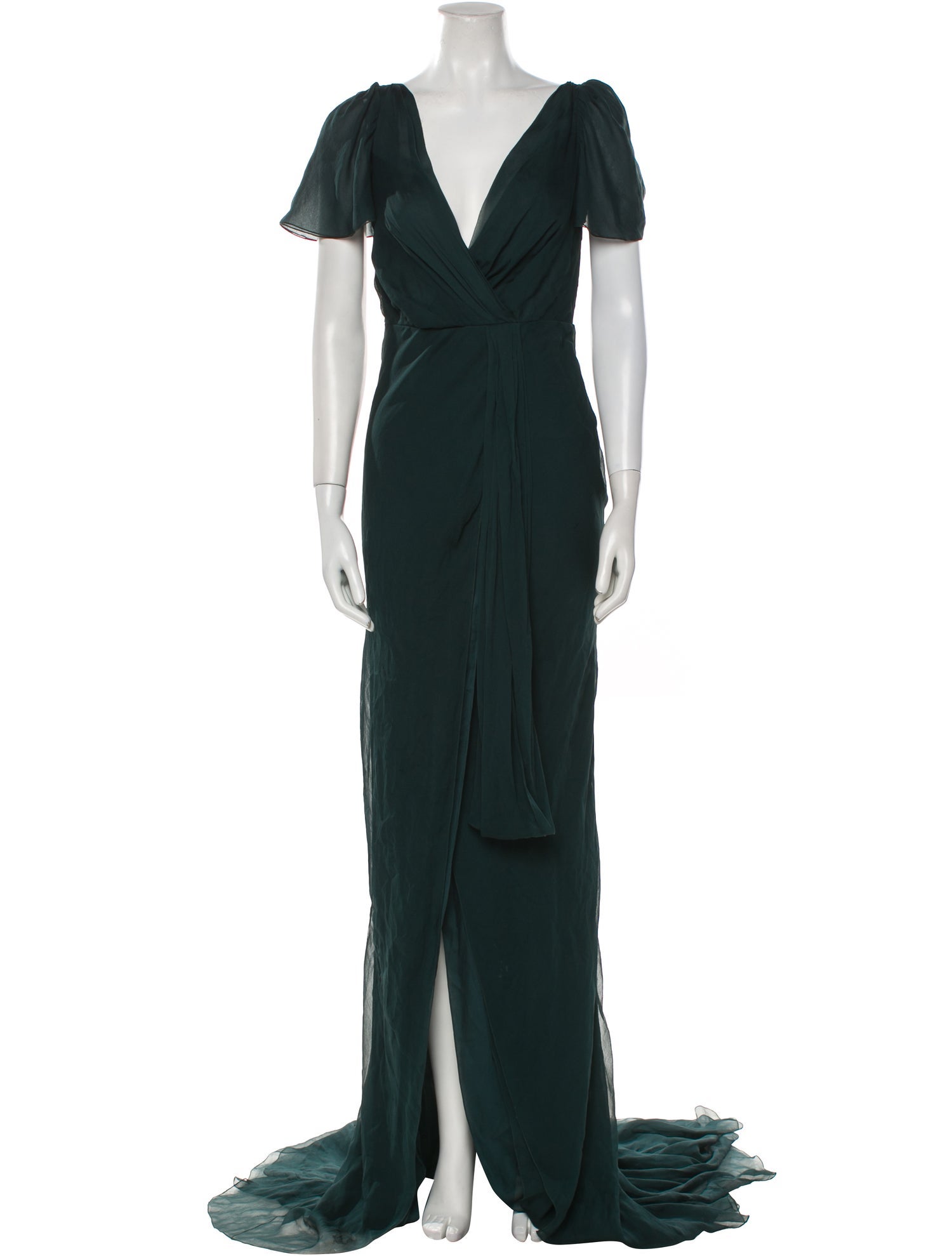 J. Mendel V-Neck Long Dress