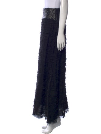 J. Mendel Ruffle Embellishment Midi Length Skirt