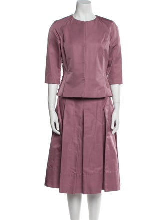 J. Mendel Pleated Accents Skirt Suit
