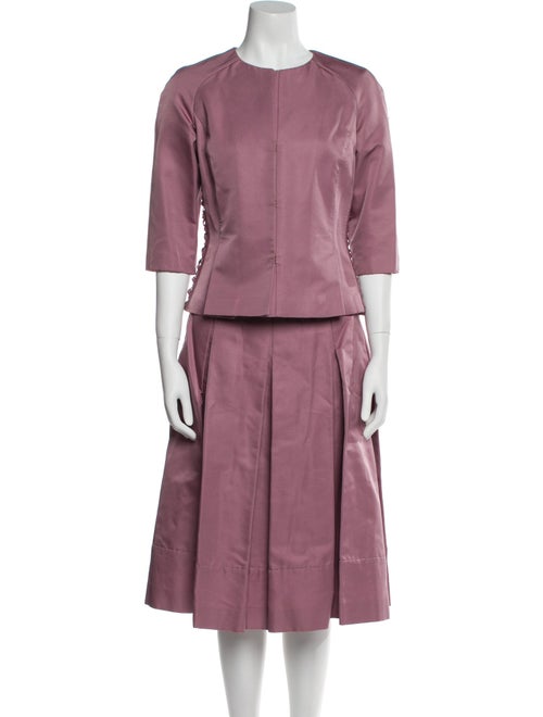 J. Mendel Pleated Accents Skirt Suit