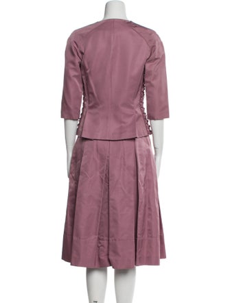 J. Mendel Pleated Accents Skirt Suit