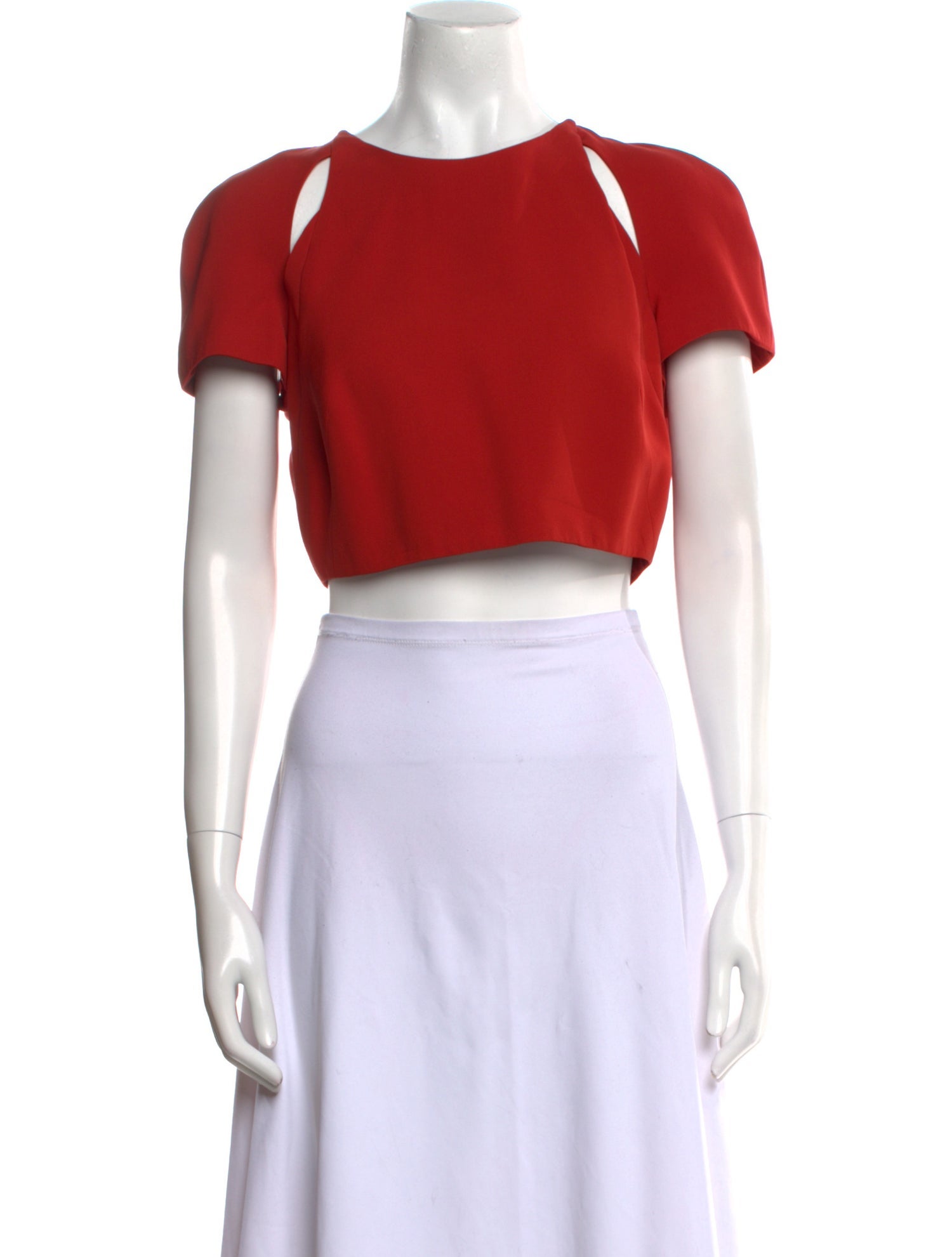 J. Mendel Silk Scoop Neck Crop Top