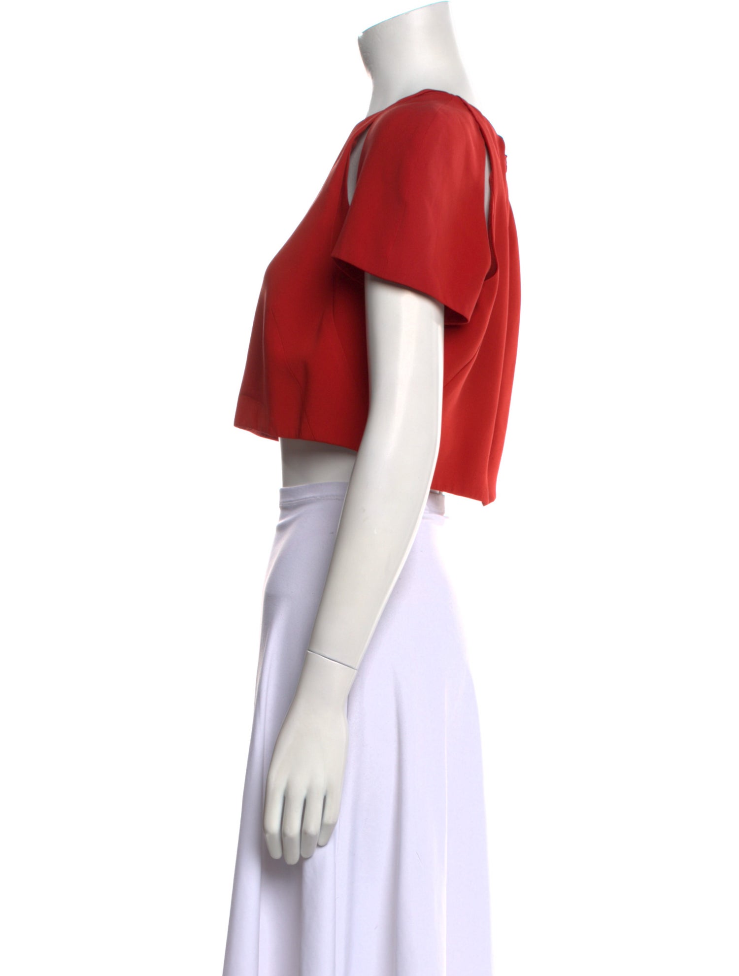 J. Mendel Silk Scoop Neck Crop Top