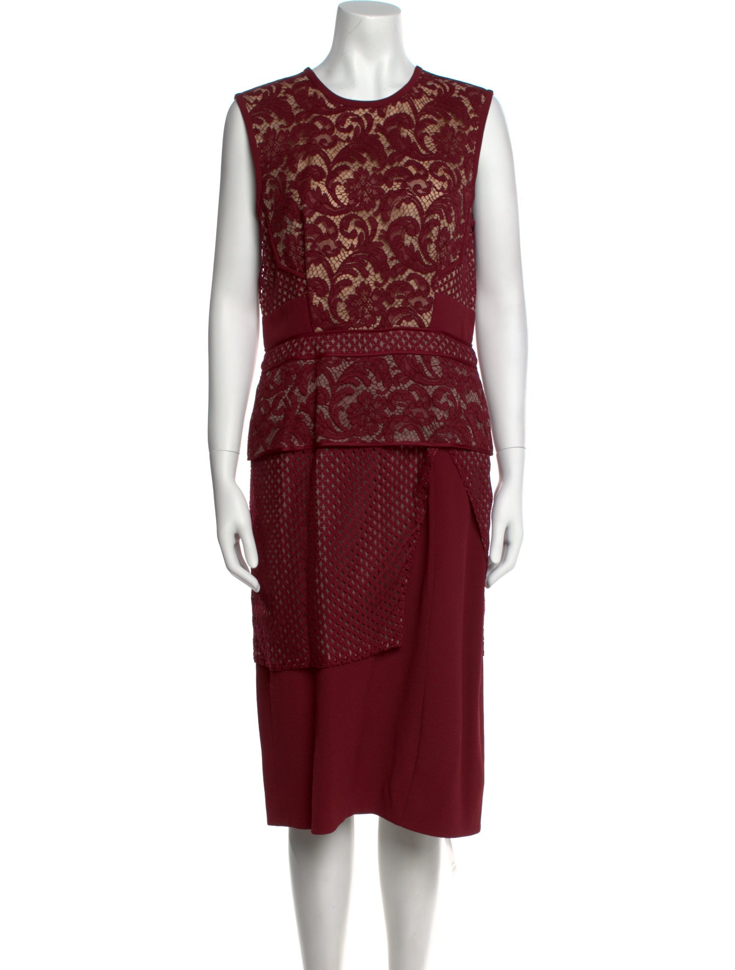 J. Mendel Lace Pattern Midi Length Dress
