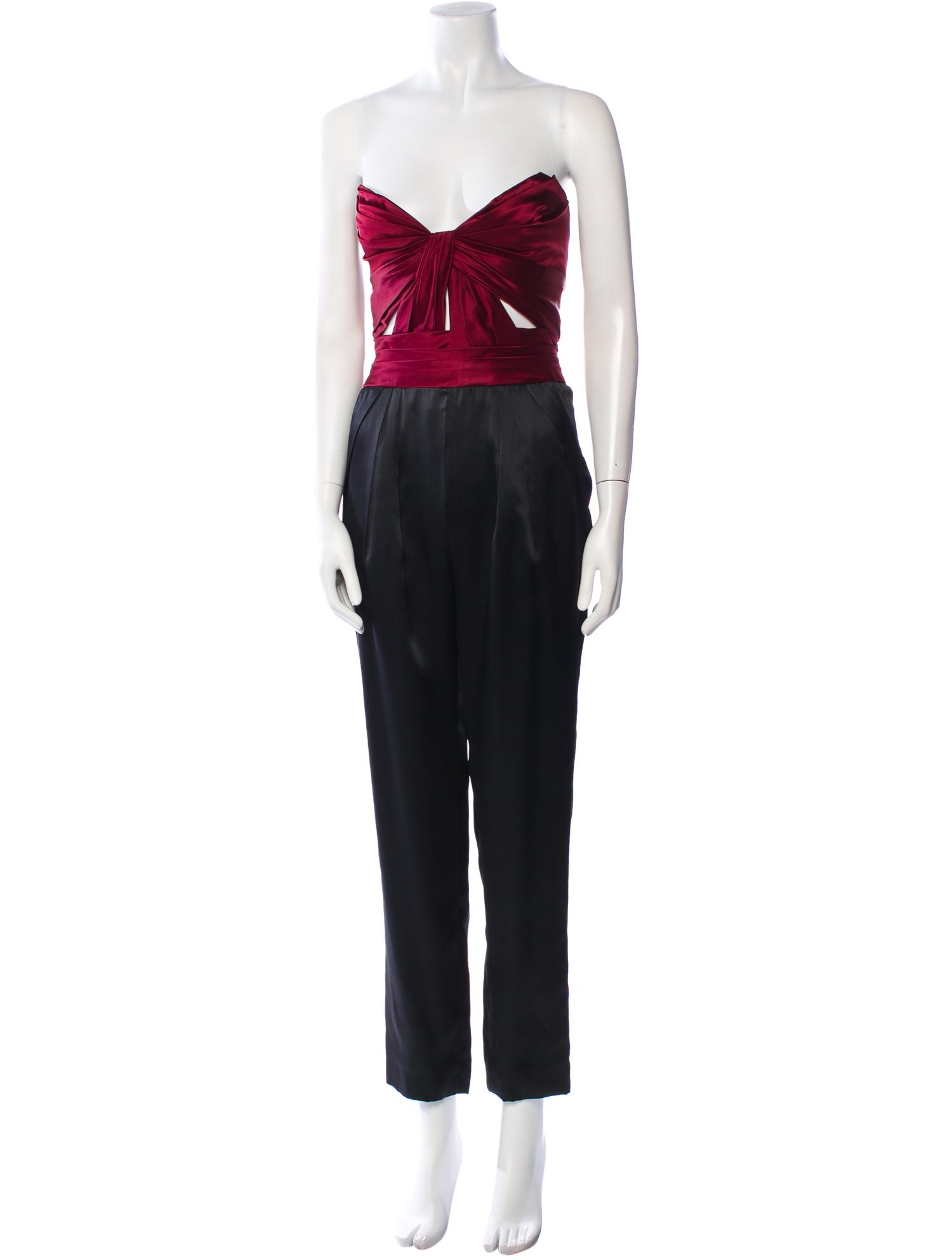 J. Mendel Colorblock Pattern Strapless Jumpsuit