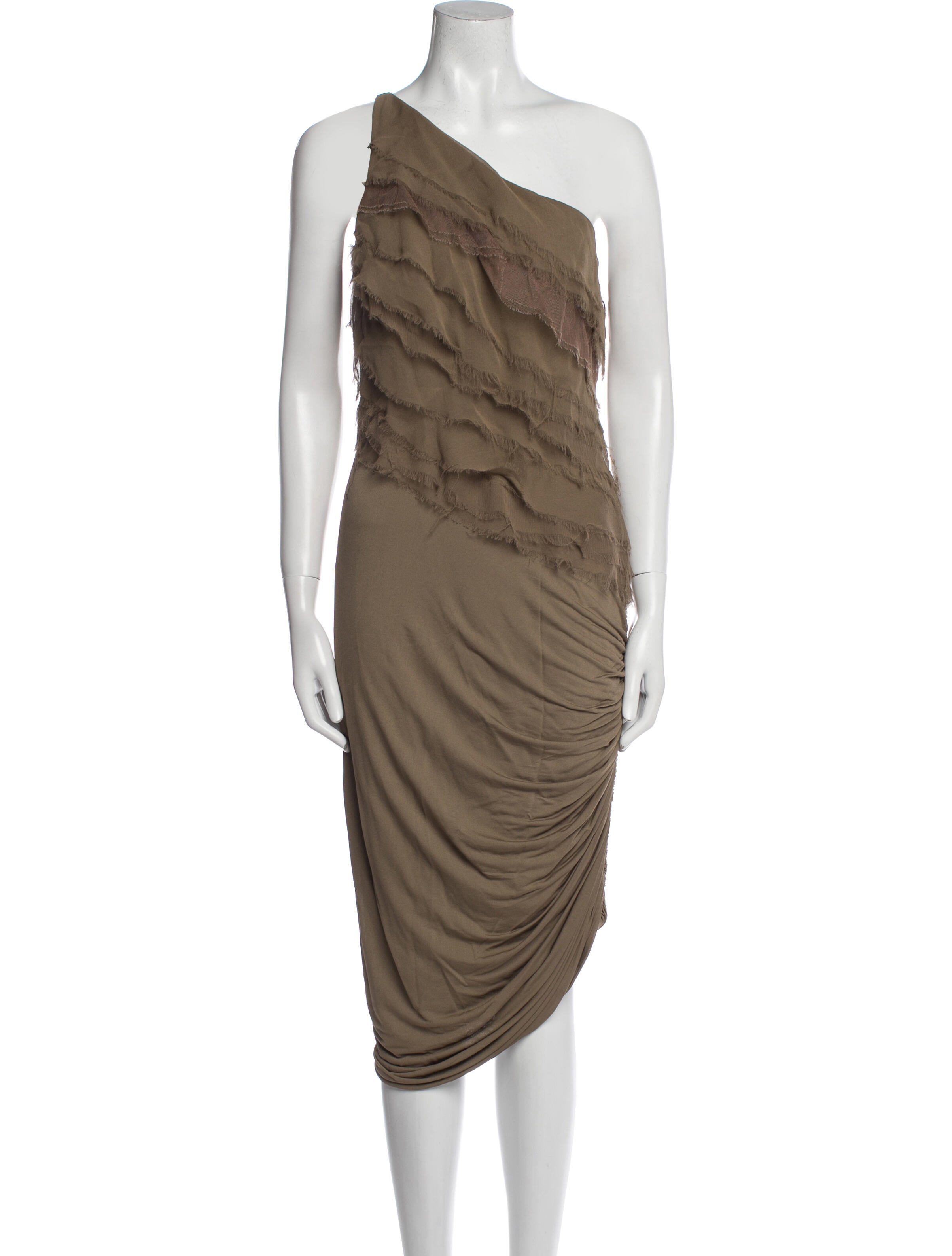 J. Mendel One-Shoulder Midi Length Dress