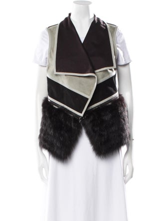 J. Mendel Striped Fur Jacket