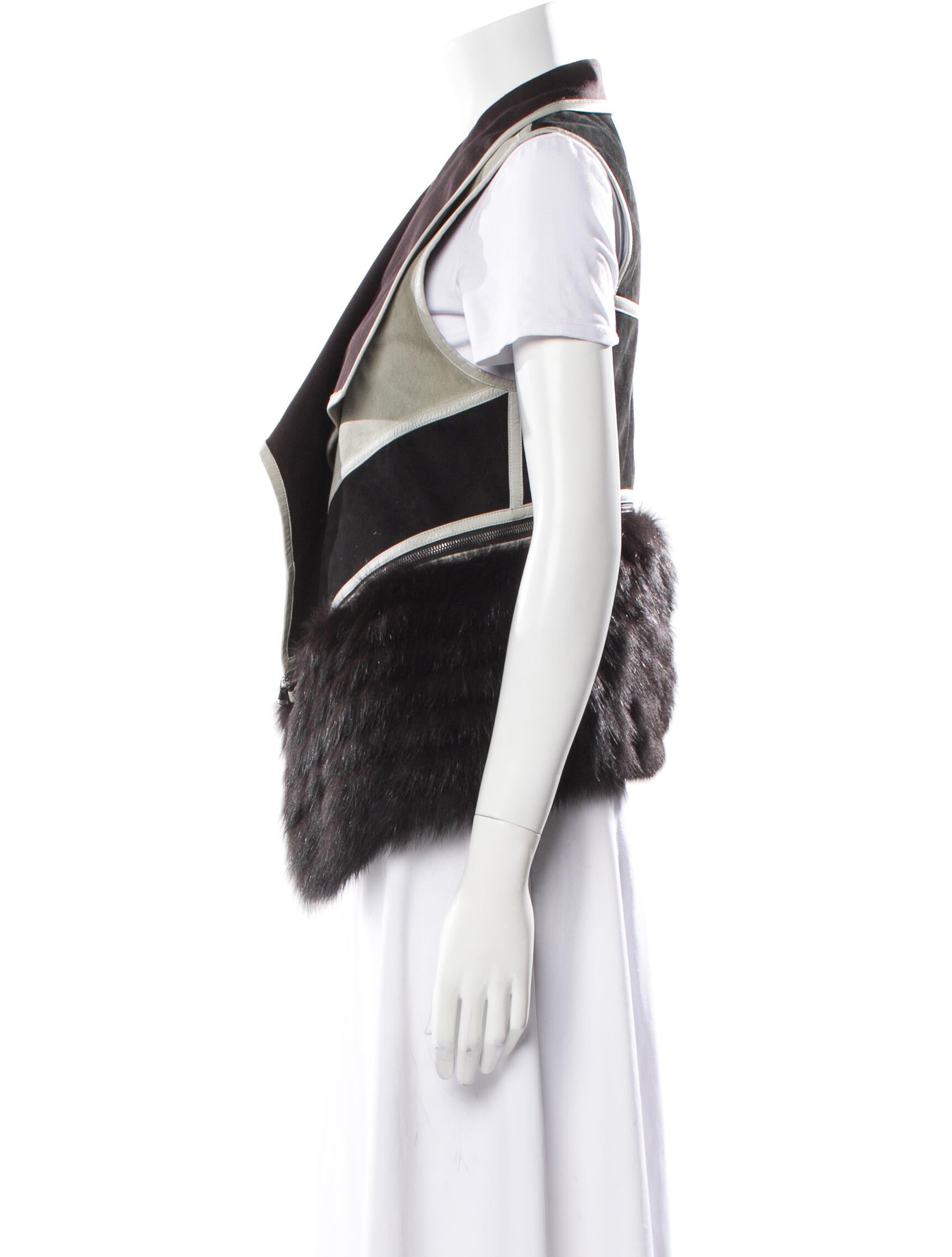 J. Mendel Striped Fur Jacket