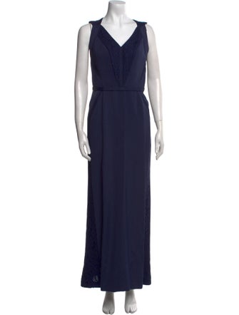 J. Mendel V-Neck Long Dress