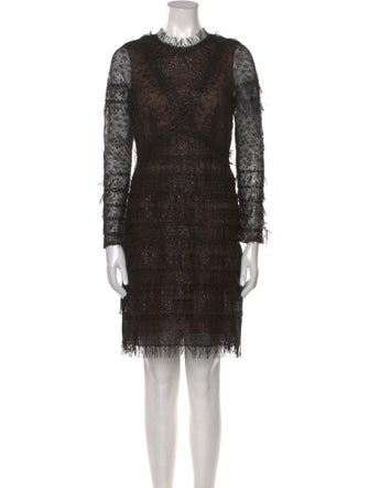 J. Mendel Crew Neck Knee-Length Dress