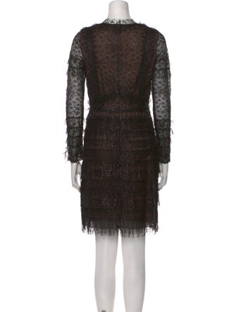 J. Mendel Crew Neck Knee-Length Dress