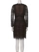 J. Mendel Crew Neck Knee-Length Dress