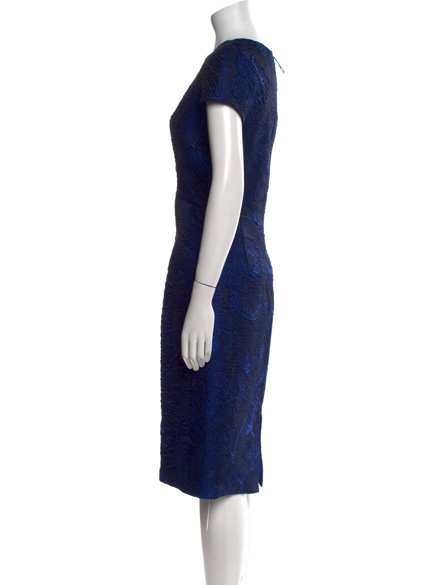 J. Mendel Crew Neck Midi Length Dress