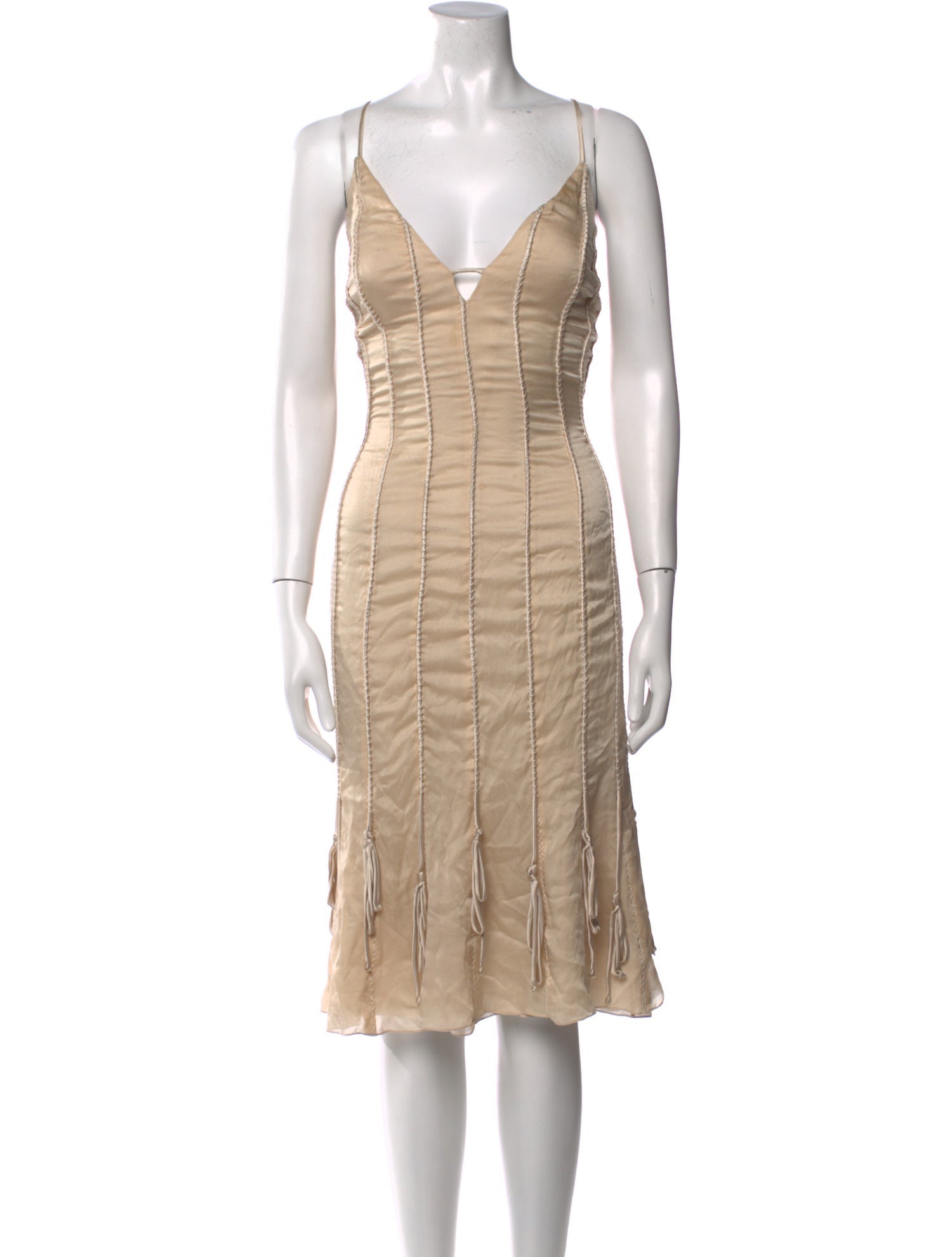 J. Mendel V-Neck Knee-Length Dress