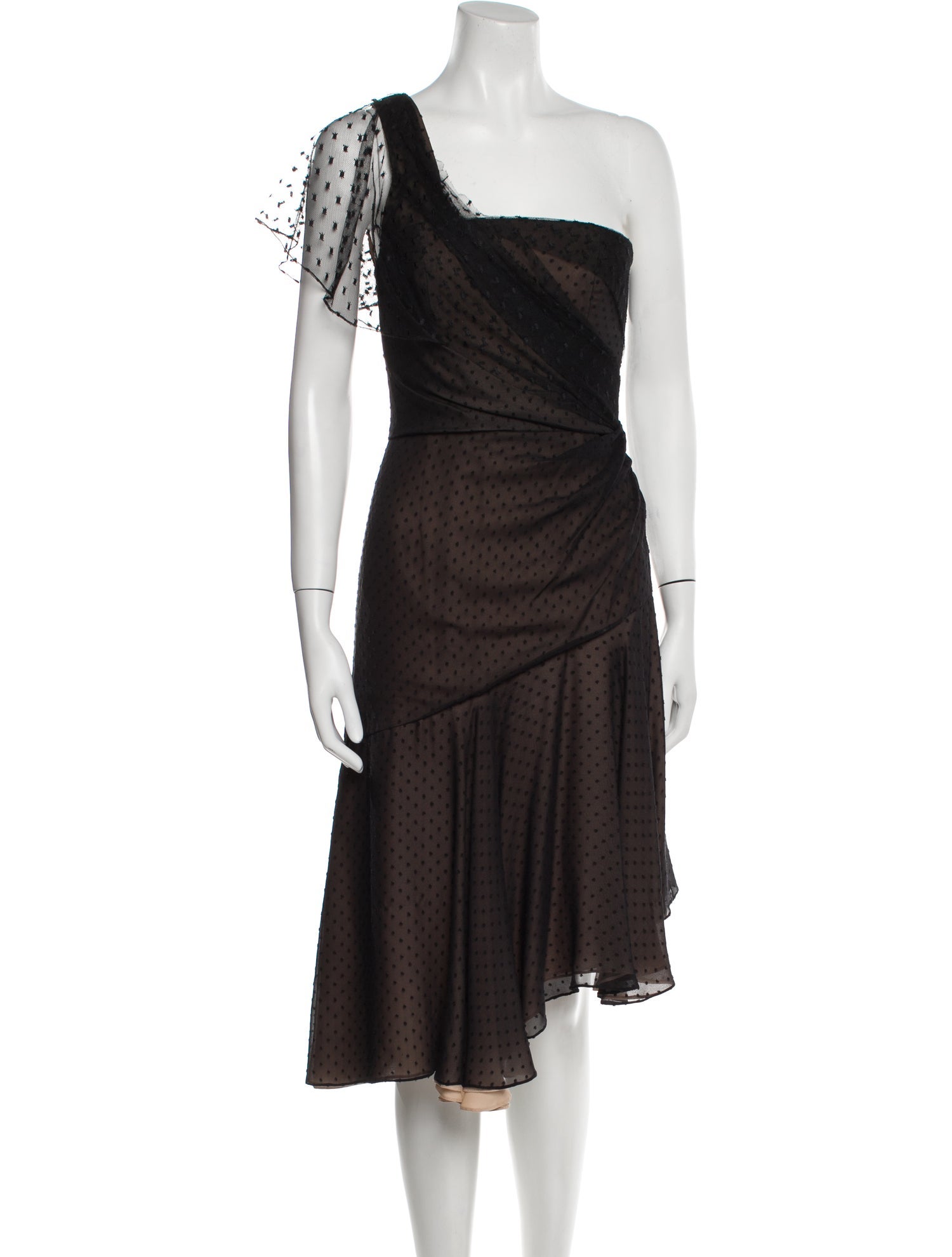 J. Mendel One-Shoulder Midi Length Dress