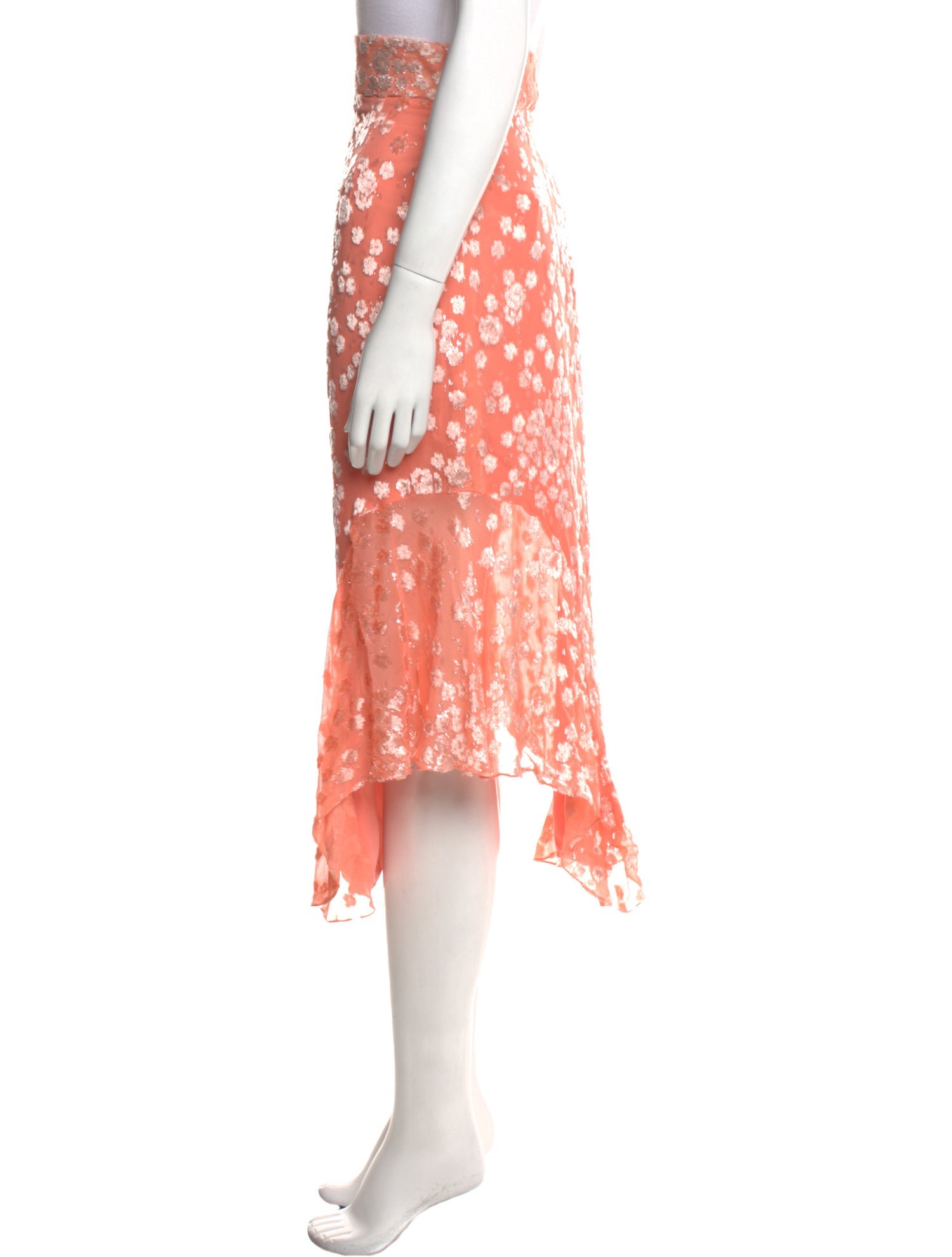 J. Mendel Floral Print Midi Length Skirt