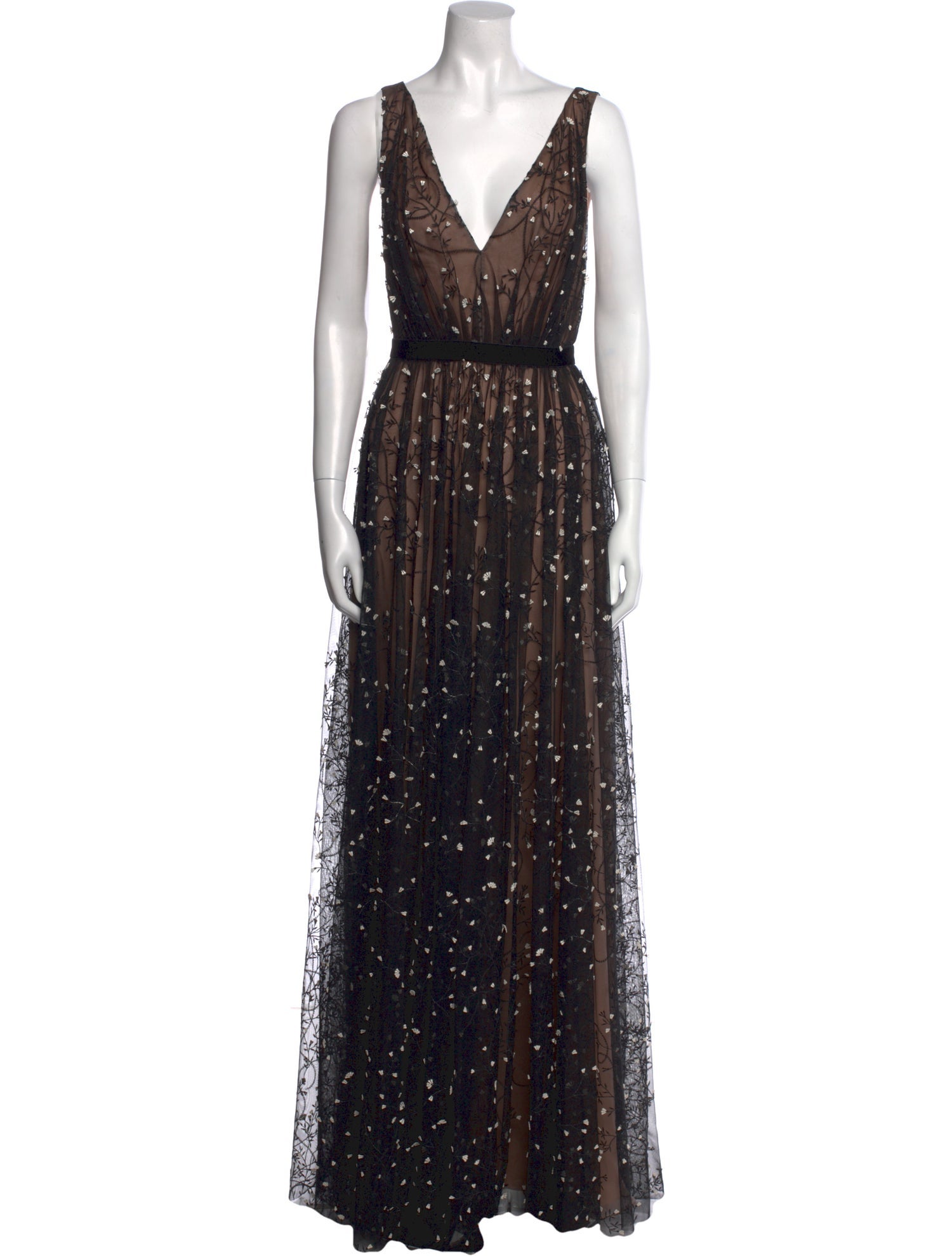 J. Mendel V-Neck Long Dress w/ Tags