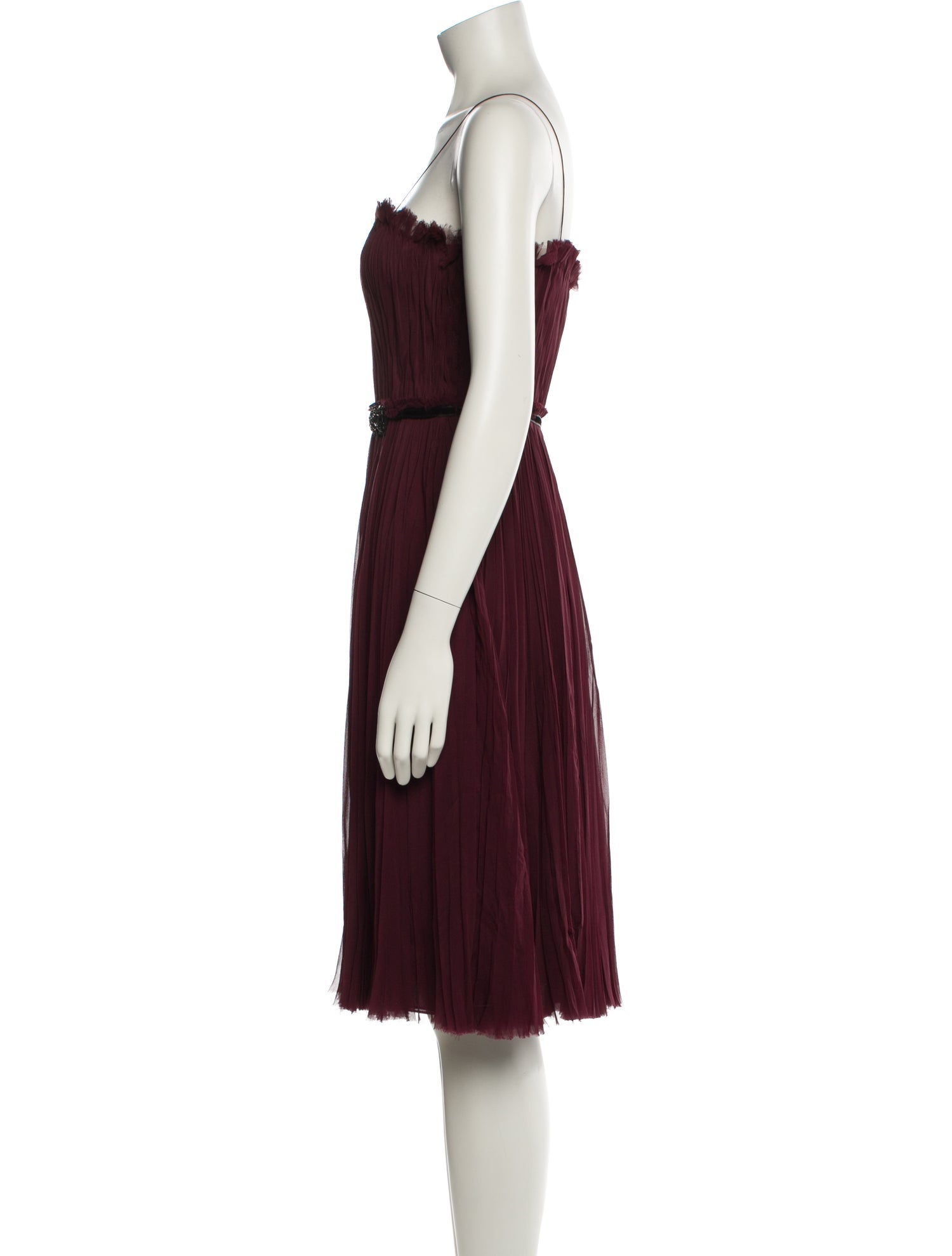 J. Mendel Square Neckline Knee-Length Dress