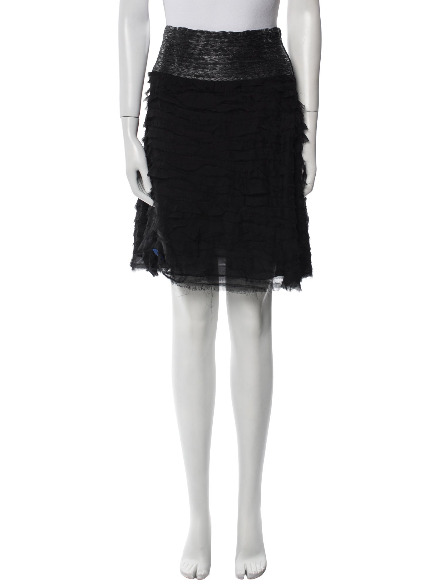 J. Mendel Raw-Edge Trim Knee-Length Skirt