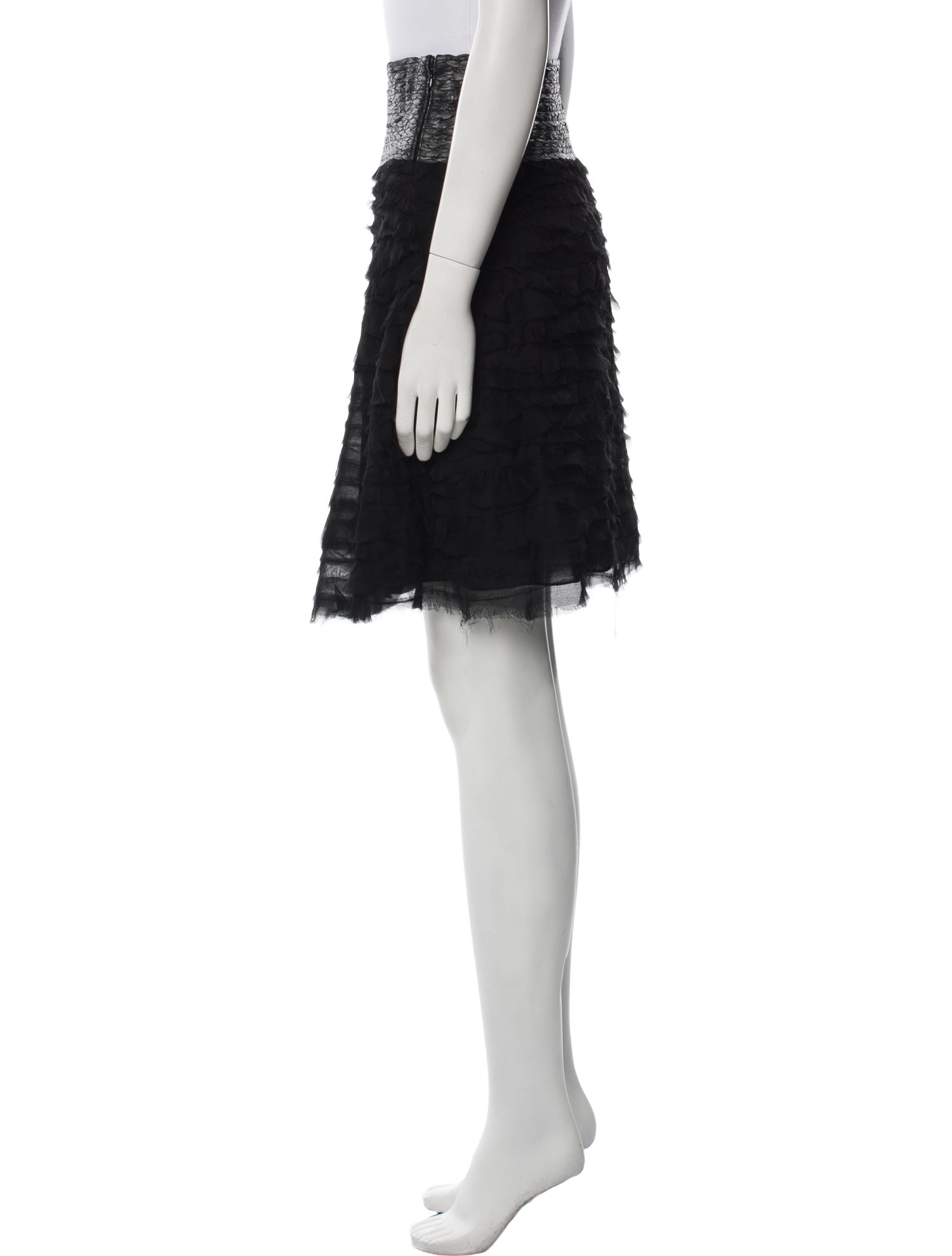 J. Mendel Raw-Edge Trim Knee-Length Skirt