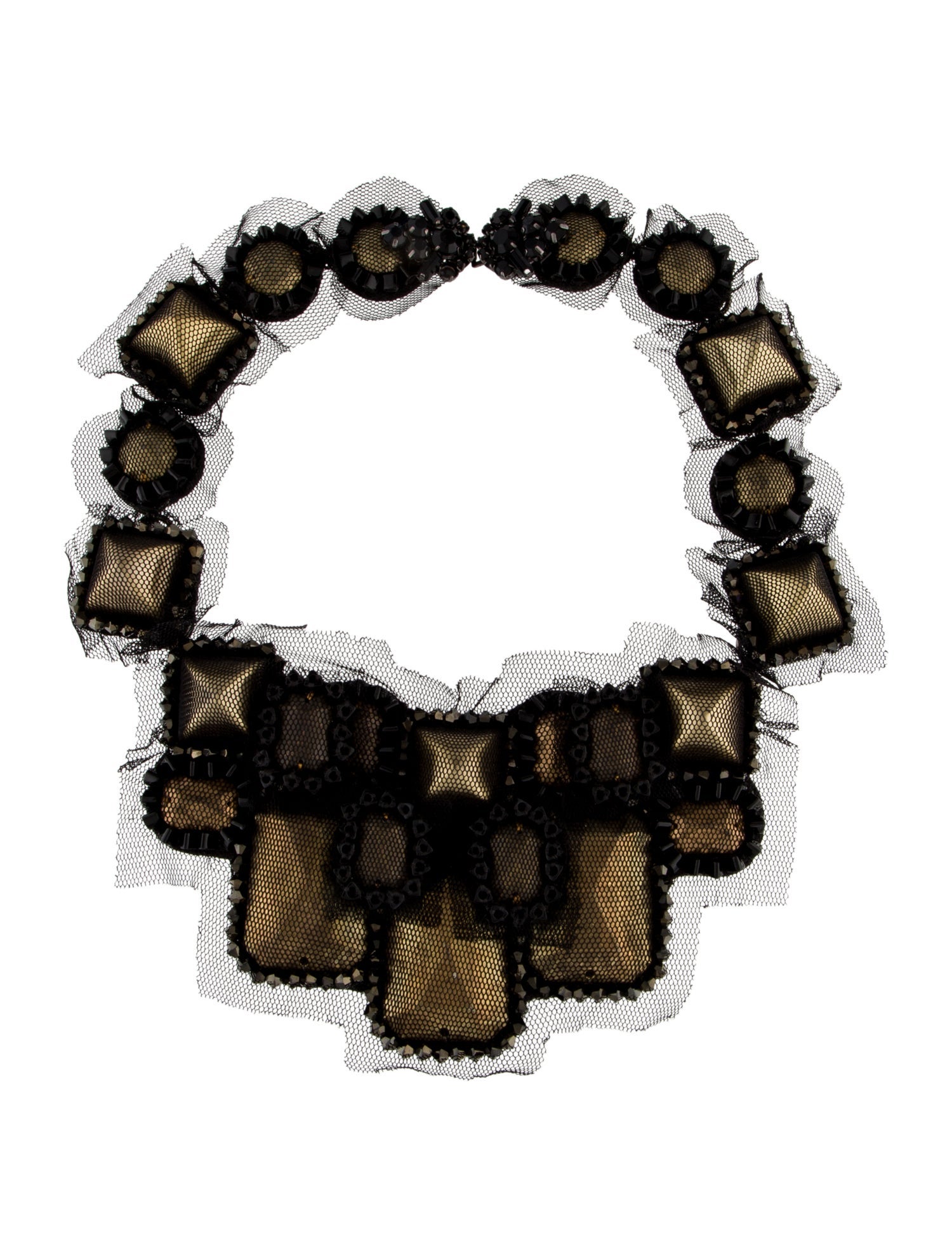 J. Mendel Crystal,Resin & Fabric Collar Necklace