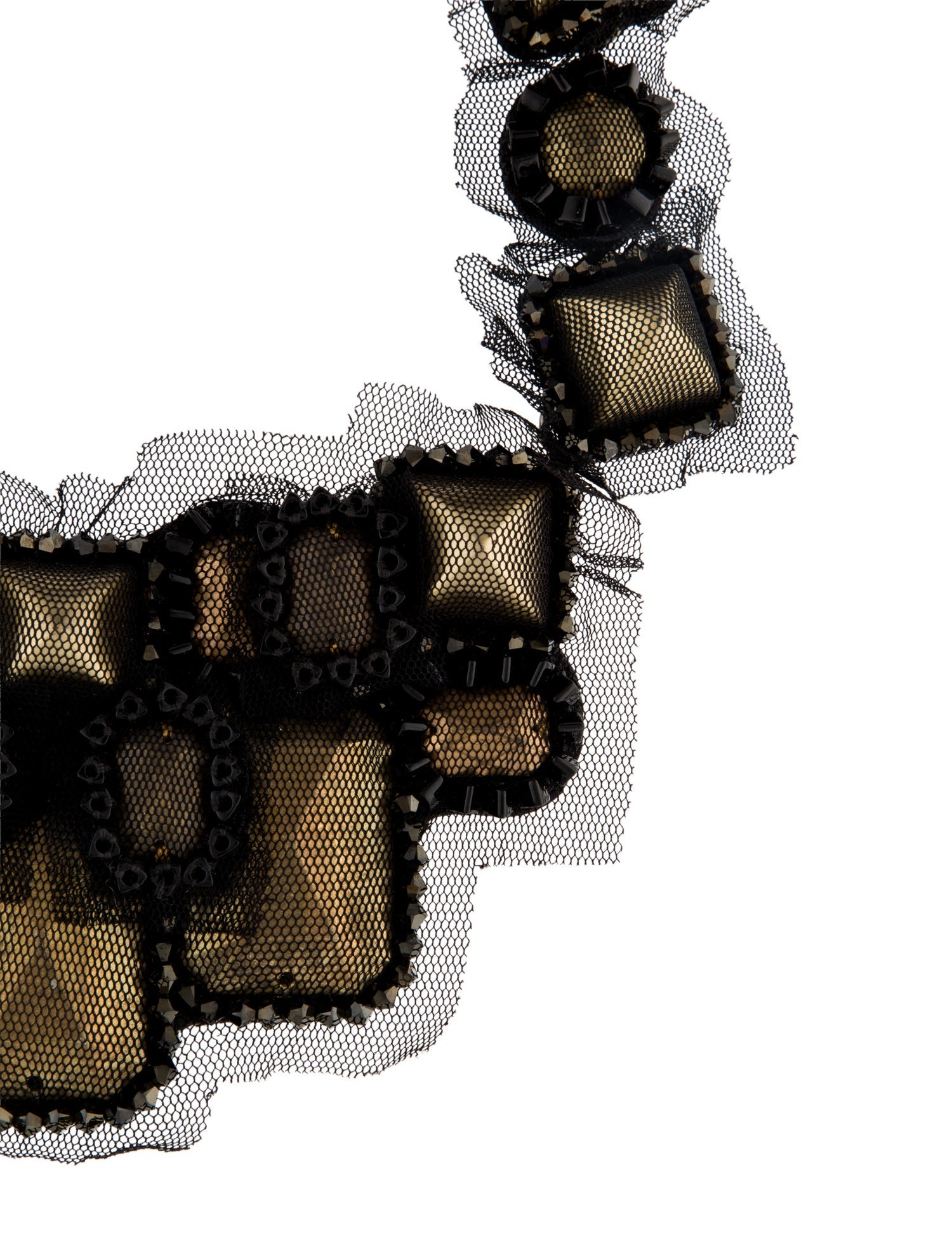 J. Mendel Crystal,Resin & Fabric Collar Necklace