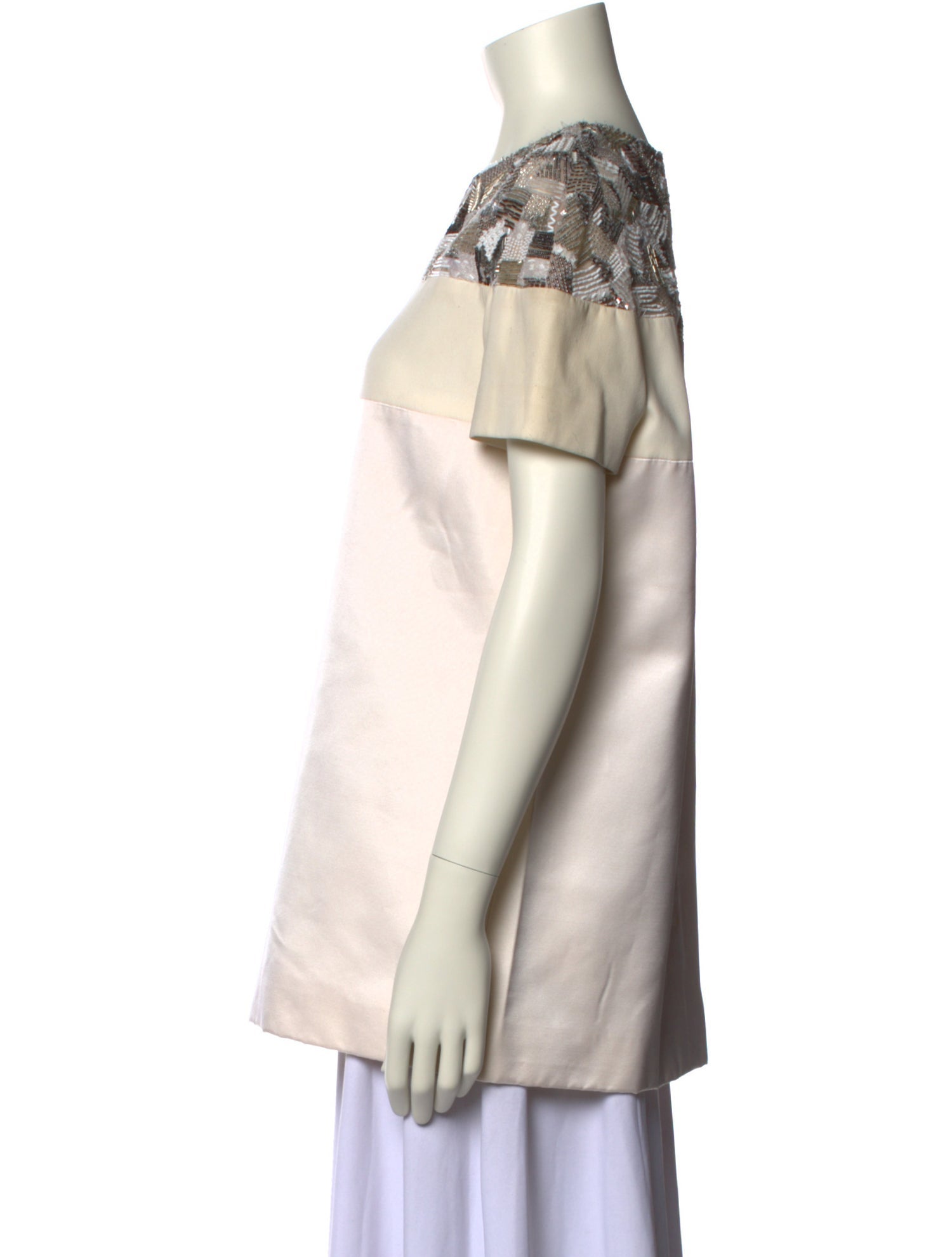 J. Mendel Silk Bateau Neckline Top