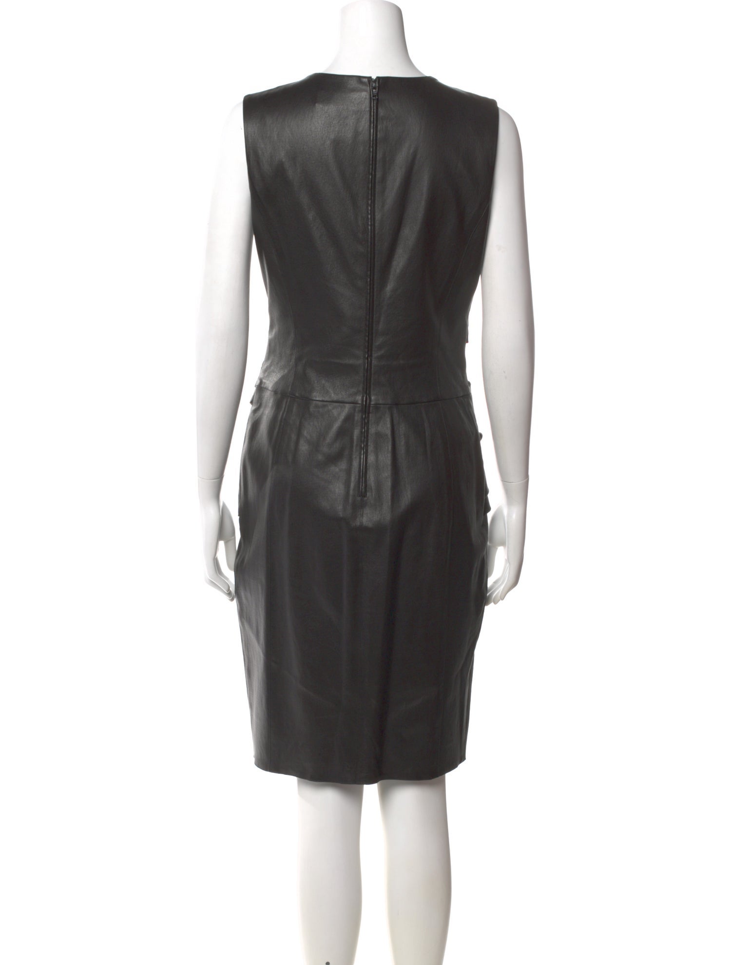 j mendel leather dress J. Mendel Dress Black Silver Dress with Patent Leather Trim US4, FR36