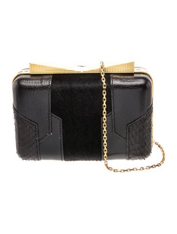 Pre-owned J Mendel Leather Minaudière In Black