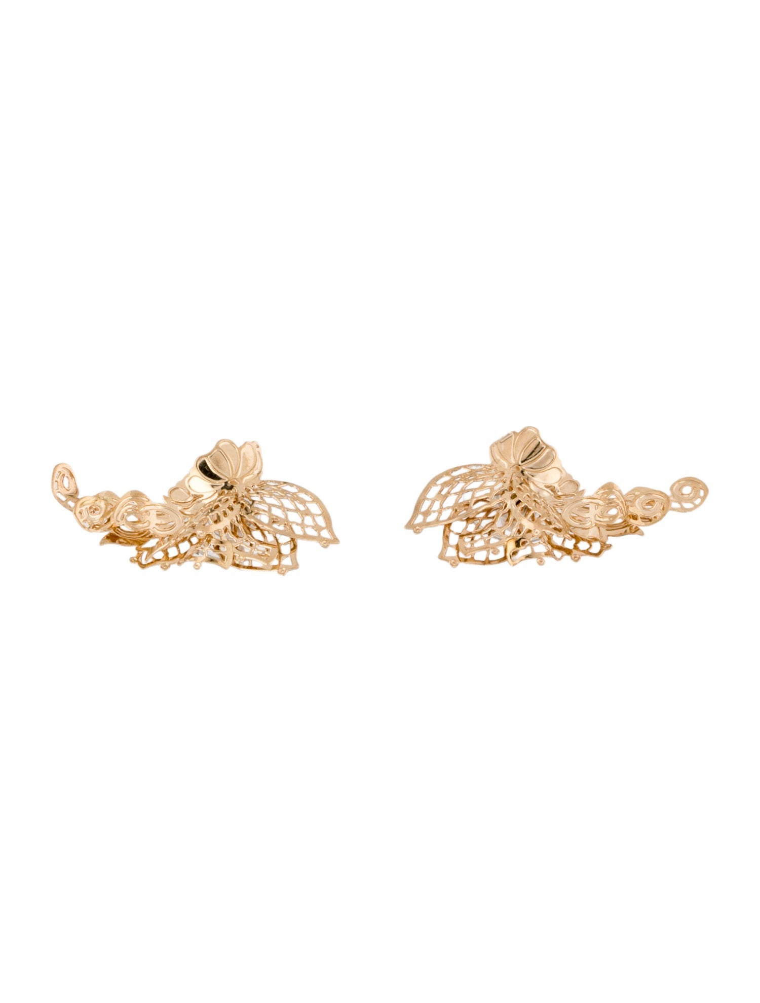 Earrings Joan Michlin 14K Floral Lace Earrings