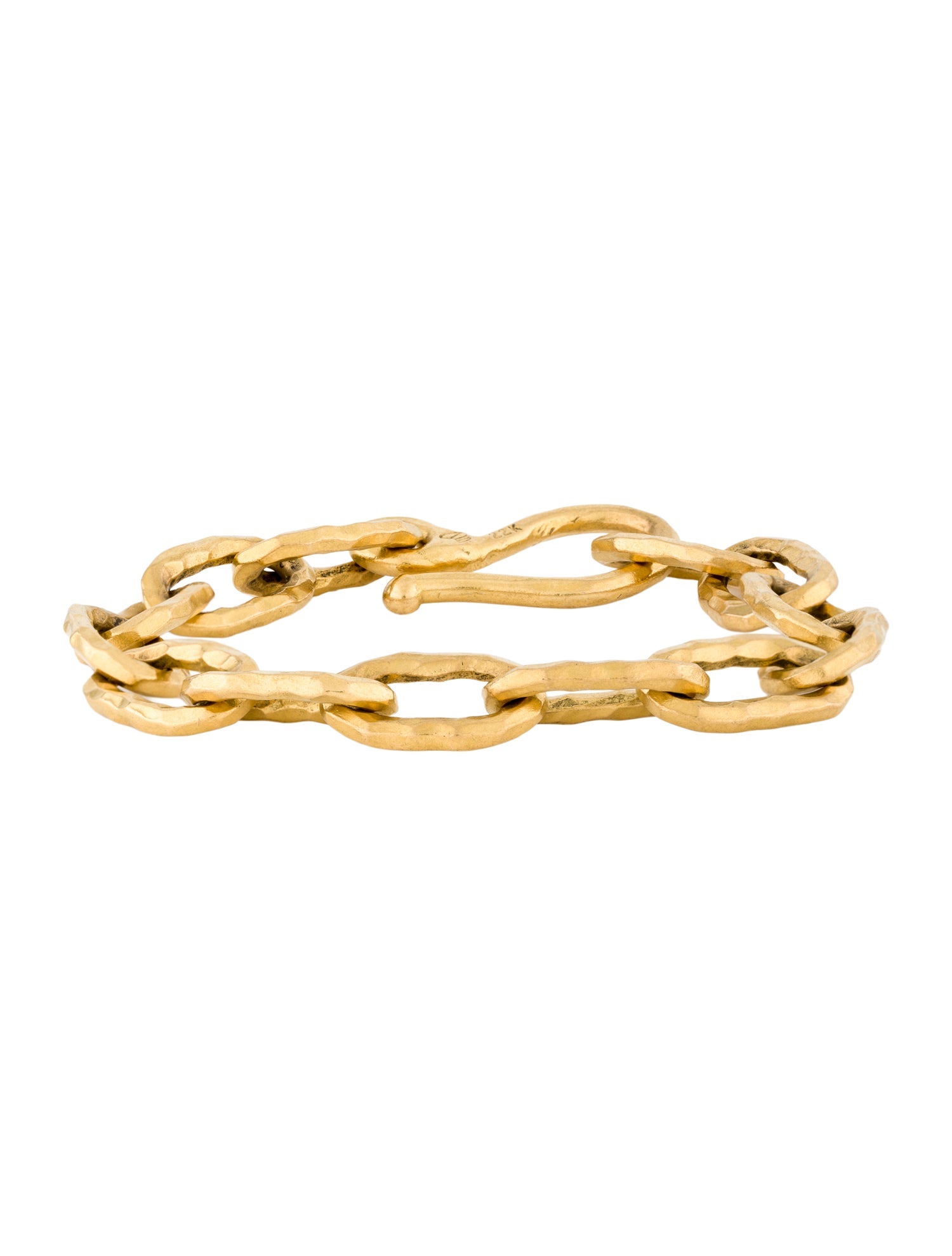 Jean Mahie 22K Hammered Link Bracelet